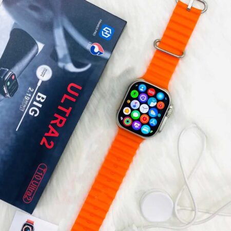 T10 ULTRA 2 SMART WATCHES 2.09 INCH 49MM STRAPS BT CALL MESSAGE FOR MEN WOMEN WITH HIWATCHPRO APP (ORANGE)