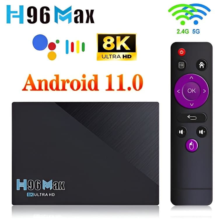 H96 Max Android TV Box 8GB+64GB Quad Core 4K UHD