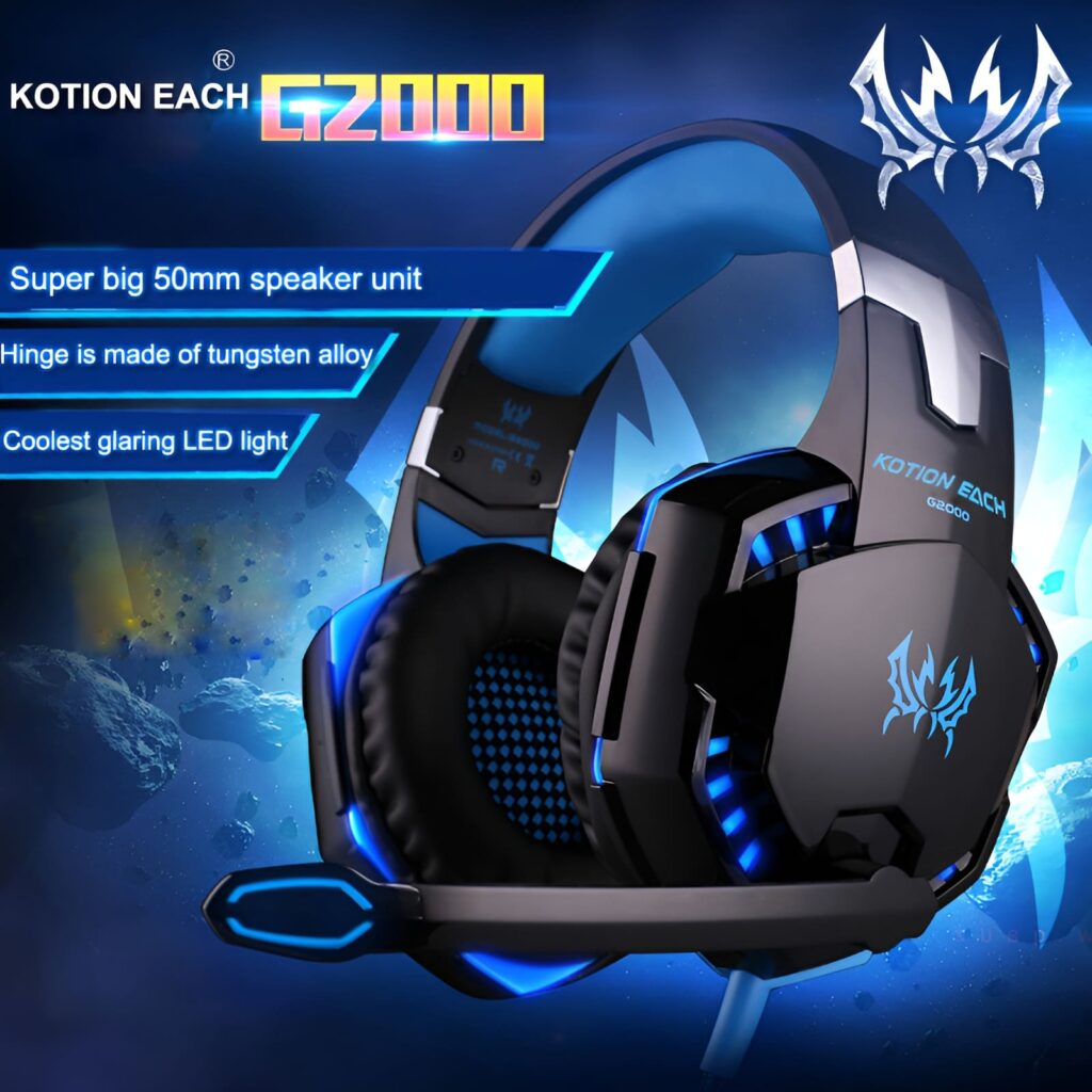 Kotion Each G2000 Wired Stereo Gaming Headset with LED and Mic
