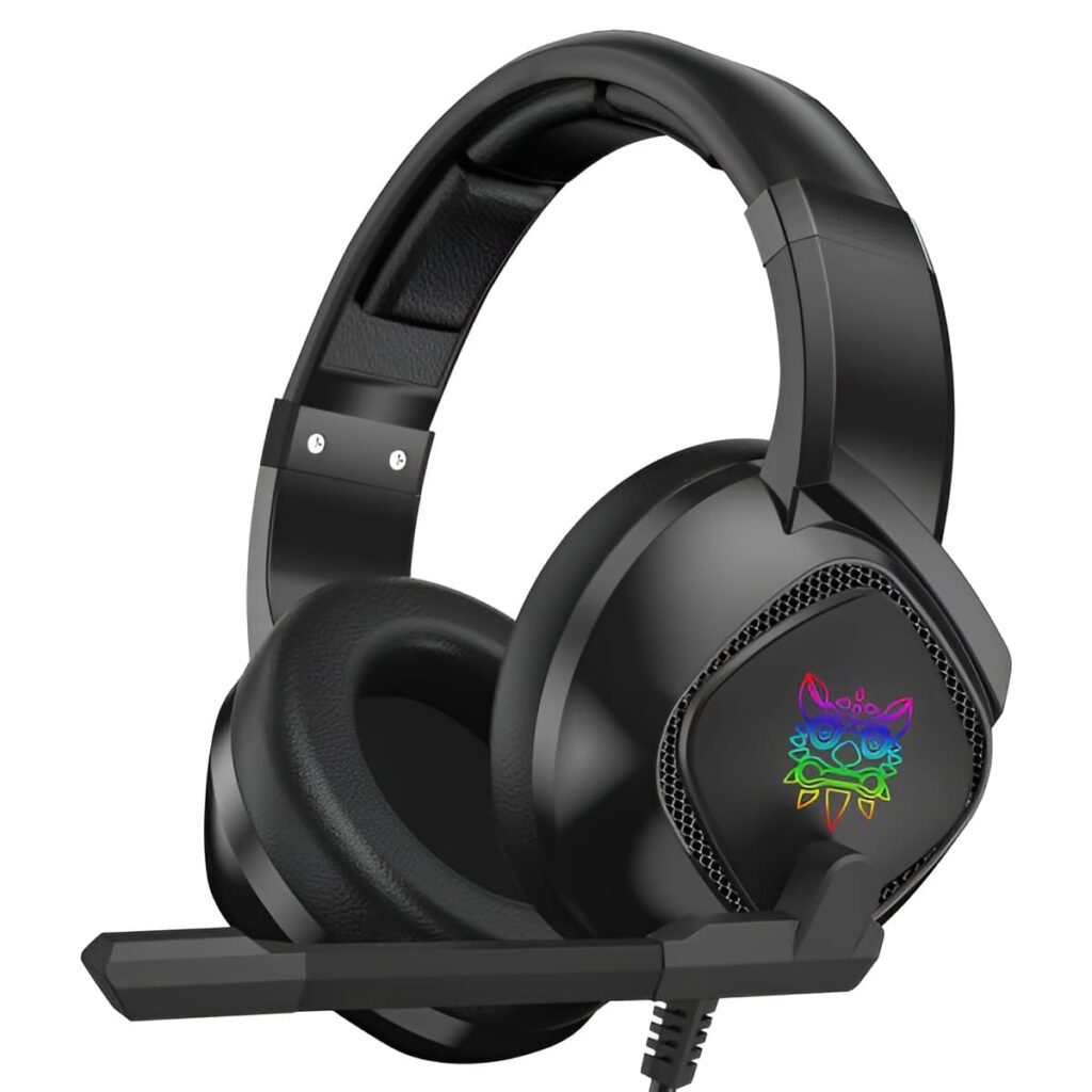 Onikuma K19 RGB Wired Stereo Gaming Headset with Noise Cancellation Black