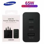 Samsung PD Power Adapter Trio UK Pin (2 USB-C + 1 USB-A) Fast Charger (65W)