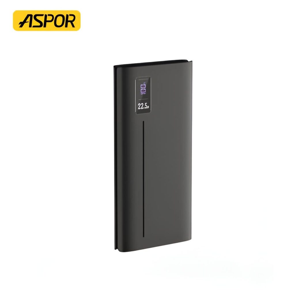 Aspor A335 10000mAh 22.5W PD + QC 3.0 Power Bank with LCD Display
