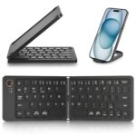 B023 11-inch Foldable Rechargeable Bluetooth Keyboard Black Portable Slim Design