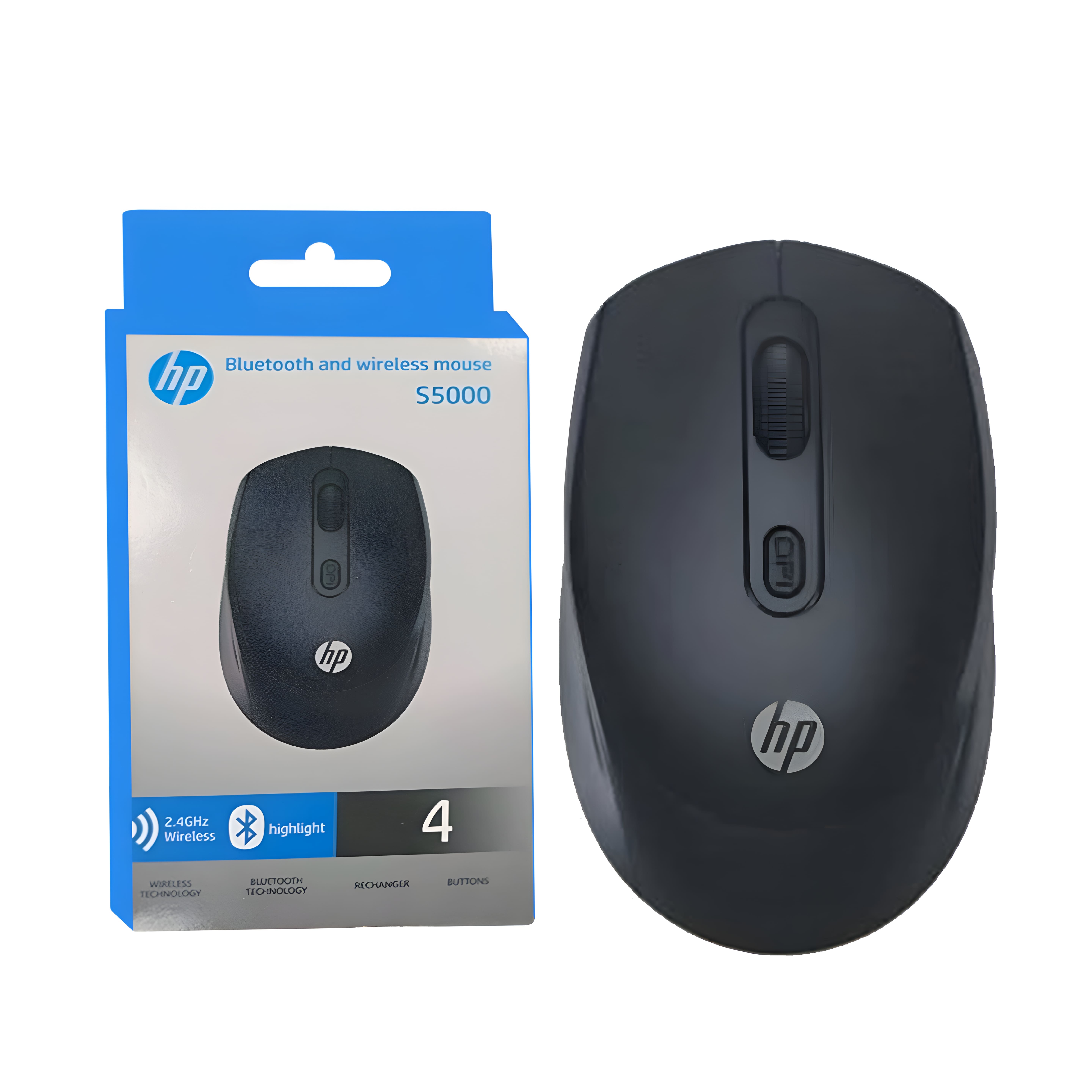 HP S5000 Bluetooth and Wireless 2.4GHz Mouse Slim Ergonomic Design