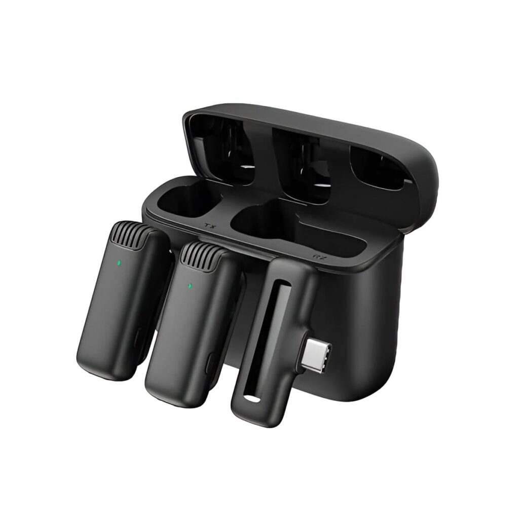 J13 Type-C Dual Wireless Lavalier Microphone with Charging Case for Video Recording