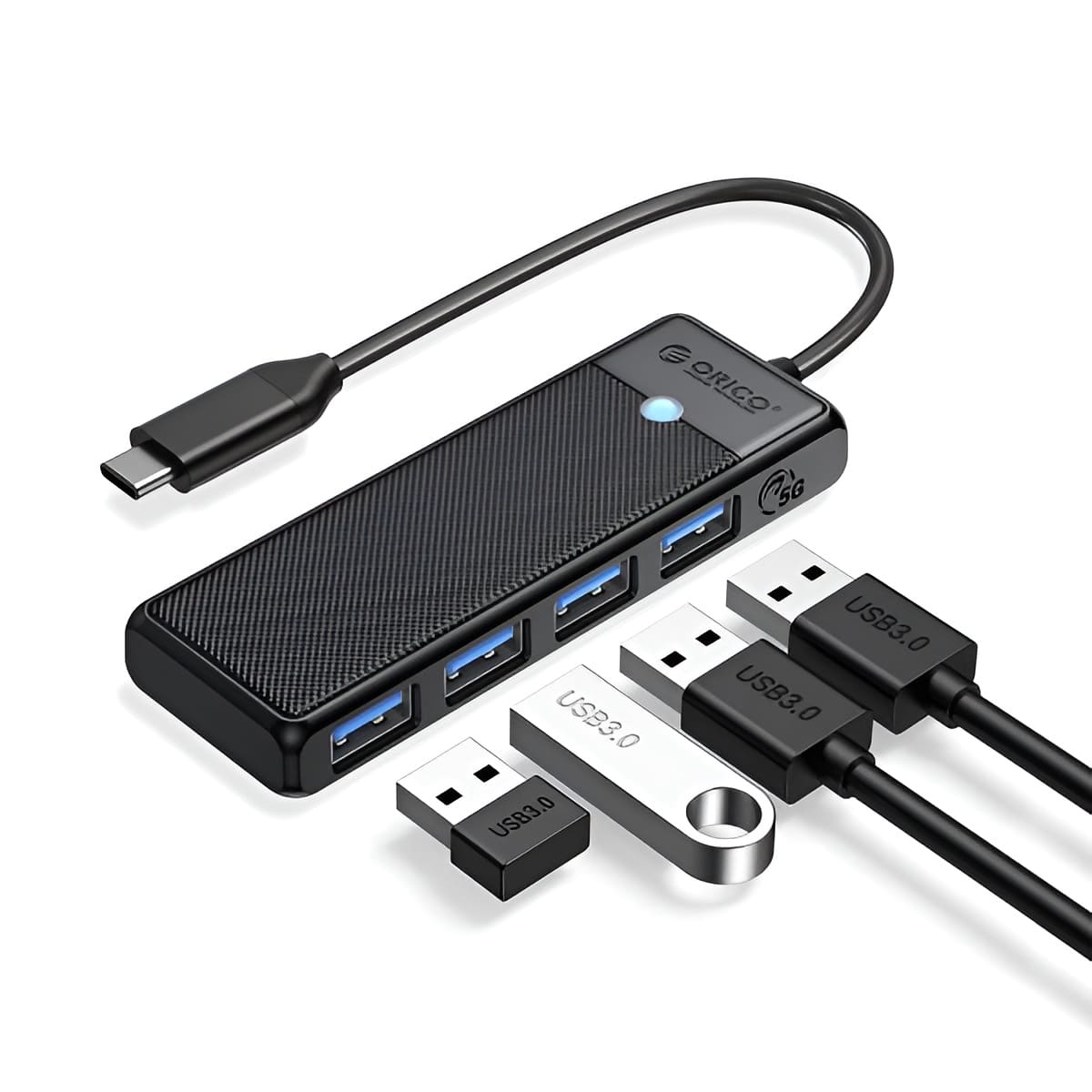 Orico Type-C to USB Hub 3.0 4 Ports PAPW4A-C3-015-BK-EP Black Orico Type-C to USB Hub 3.0 4 Ports PAPW4A-C3-015-BK-EP Black