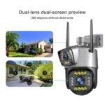 PTZ WIFI OUTDOOR DURAL LENS 2MP+2MP 4MP IN TOTAL DURAL IR LED COLOR NIGHT VISION APP V380 PRO