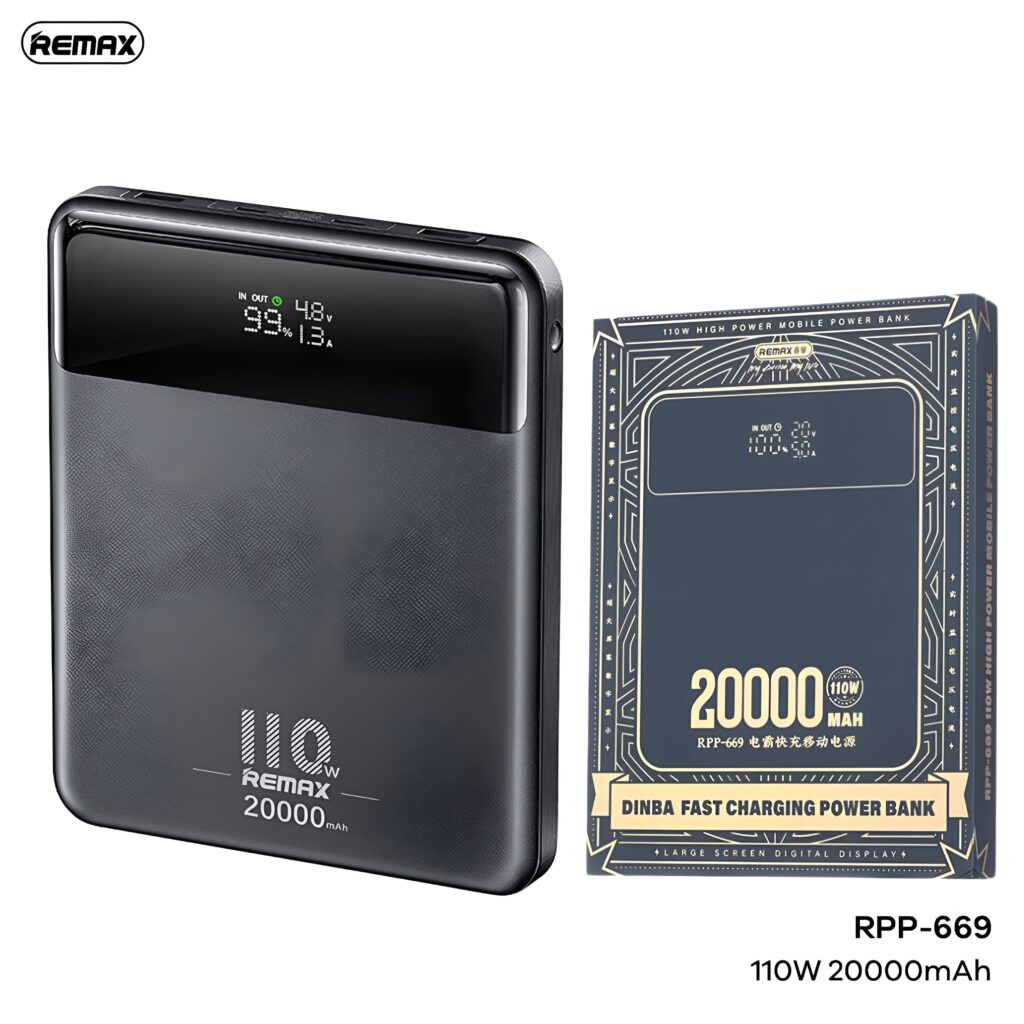 Remax RPP-669 Dinba Series 20000mAh 110W + 22.5W Laptop Mobile Fast Charging Power Bank