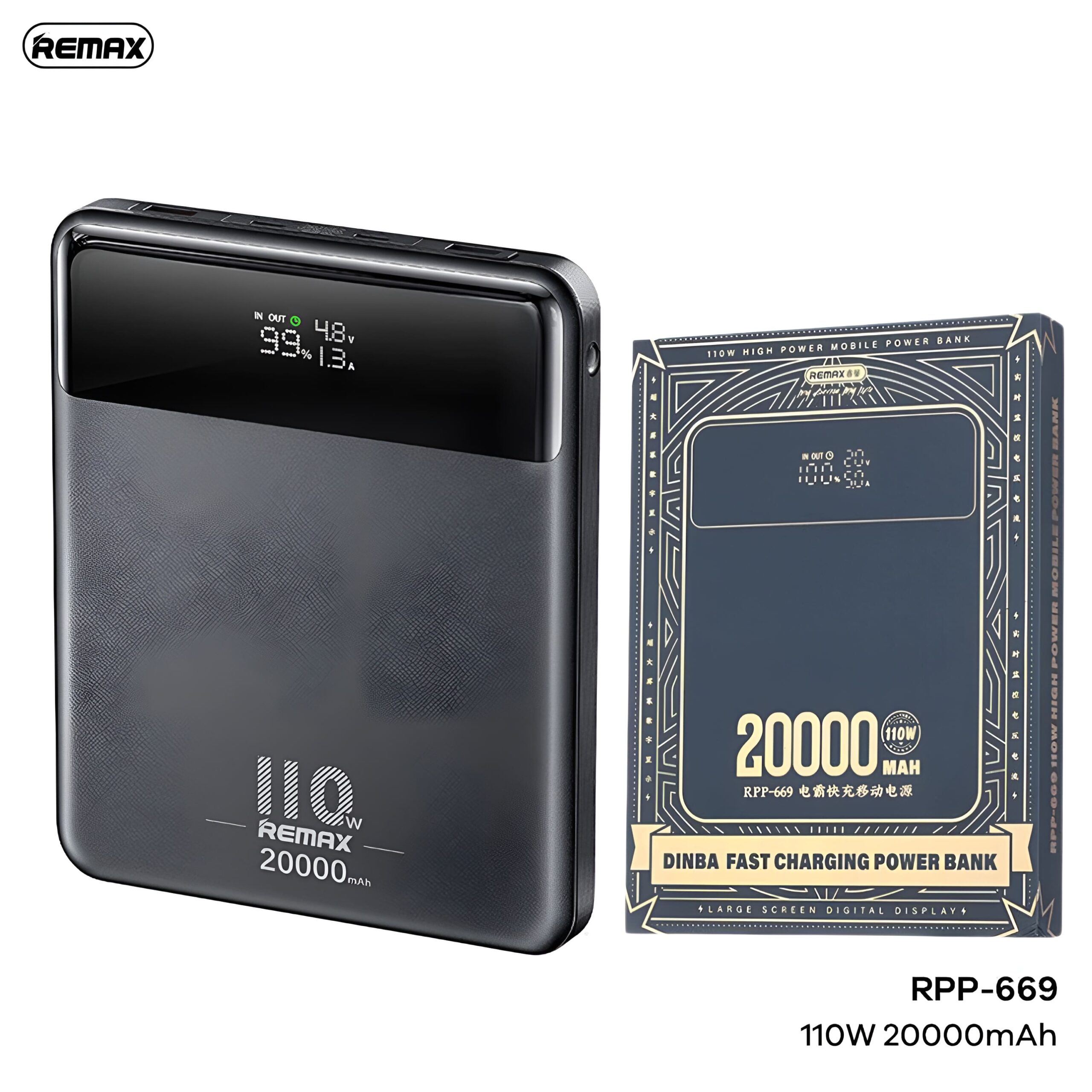 Remax RPP-669 Dinba Series 20000mAh 110W + 22.5W Laptop Mobile Fast Charging Power Bank Remax RPP-669 Dinba Series 20000mAh 110W + 22.5W Laptop Mobile Fast Charging Power Bank