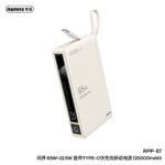 Remax RPP-87 Wingle Series 20000mAh 65W + 22.5W Laptop Mobile Fast Charging Power Bank MAH BEIGE