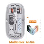 Transparent M-10A Wireless Bluetooth Dual Mode Rechargeable Mouse Slim Design