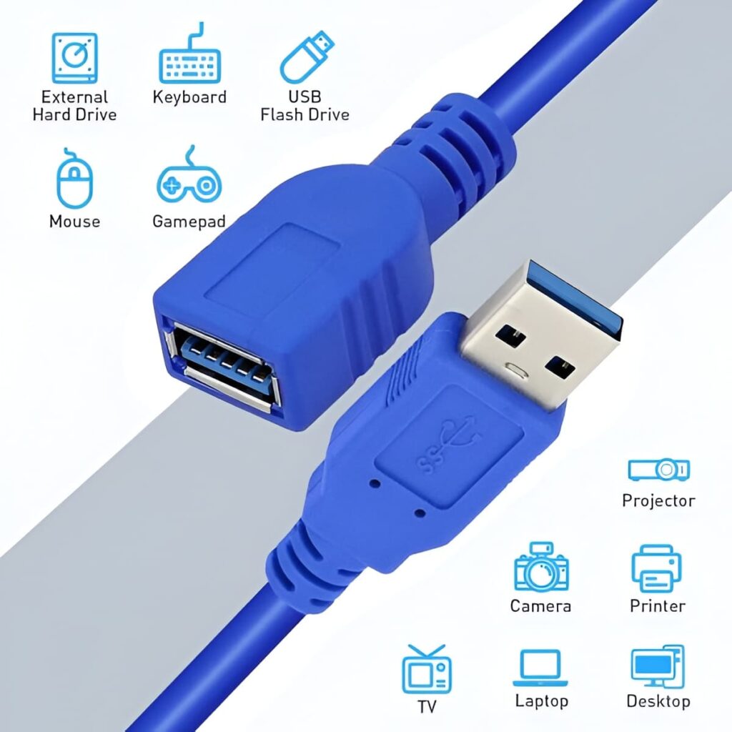 USB Extension Cable Male to Female 3.0 1.5m High Speed