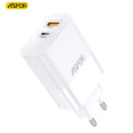 Aspor A851 GAN Fast Charger QC3.0 Multi-Port USB Wall Adapter (65W)