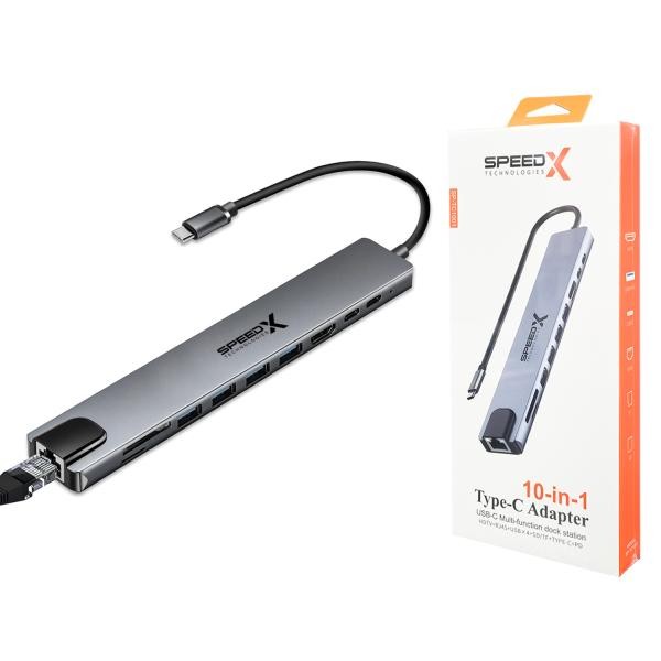 SPEED-X SP-TC1001 10-in-1 Multiport Type C Converter – 4K HDMI