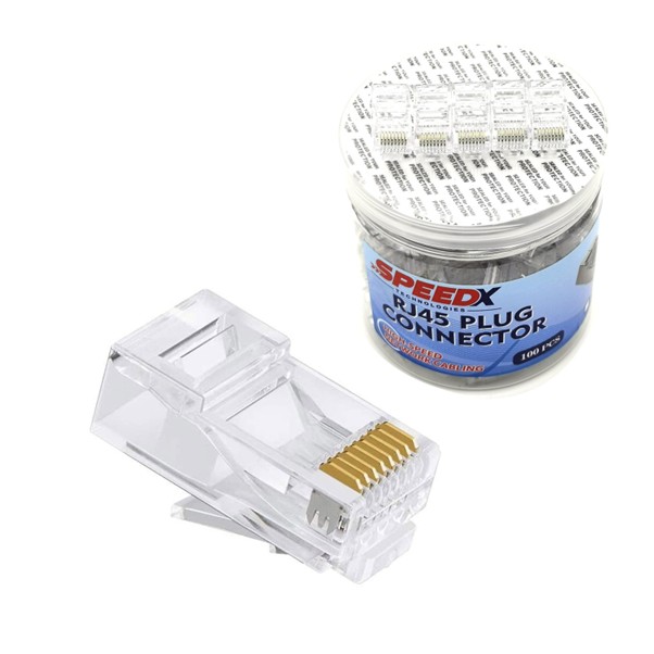 SPEEDX CAT6 UTP Connector (100 Pcs Bottle Pack)