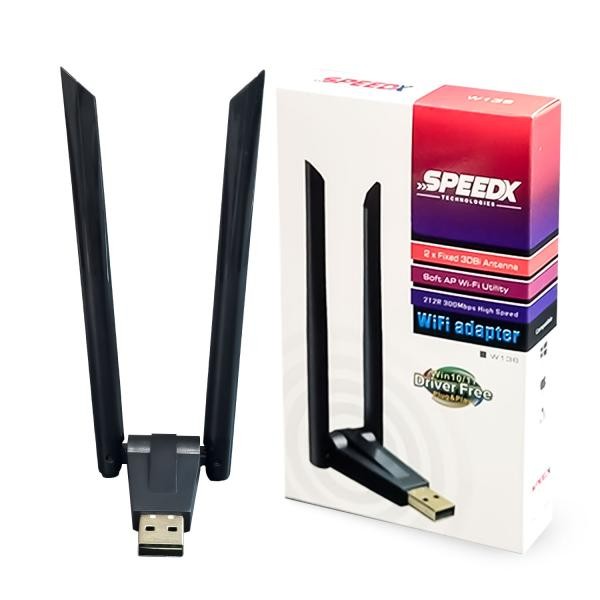 Speed-X Alfa W136 3dbi Rtl 8192 Dual Antena Wifi Usb Adapter 300 Mbps