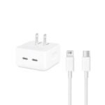 iPhone 14 Pro 2 Pin (US Pin) 50W USB-C+C Power Adapter With USB-C To